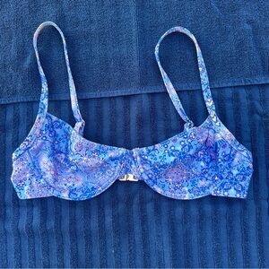 Blue Paisley Underwire Bikini Top
